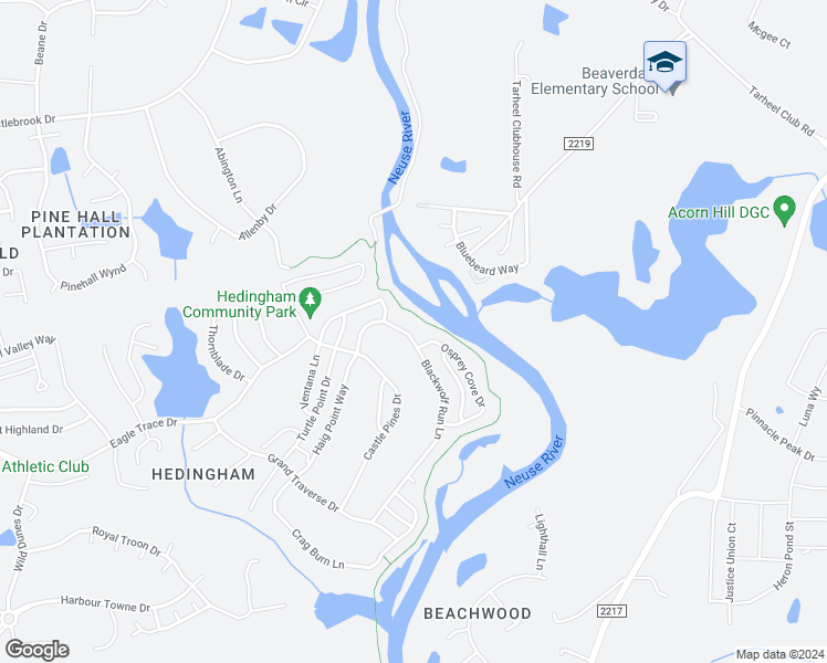 map of restaurants, bars, coffee shops, grocery stores, and more near 2518 Blackwolf Run Lane in Raleigh