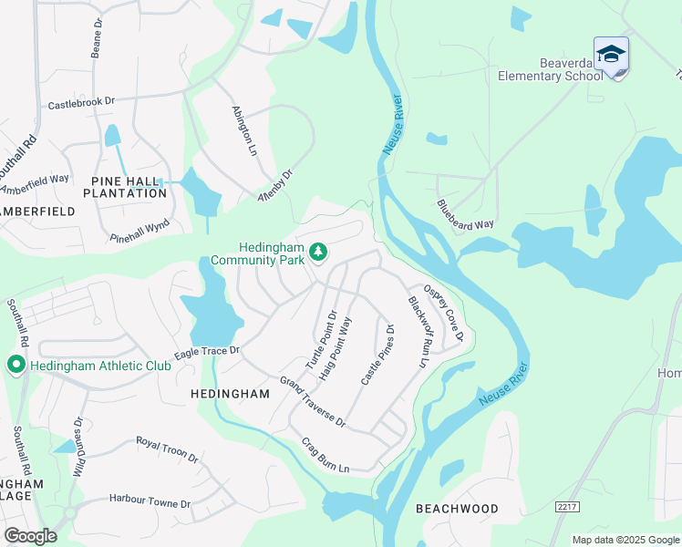 map of restaurants, bars, coffee shops, grocery stores, and more near 2425 Pumpkin Ridge Way in Raleigh