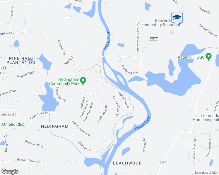 map of restaurants, bars, coffee shops, grocery stores, and more near 2524 Blackwolf Run Lane in Raleigh