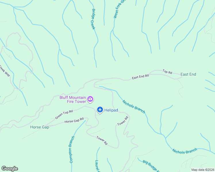 map of restaurants, bars, coffee shops, grocery stores, and more near 2592 Bluff Mountain Road in Pigeon Forge
