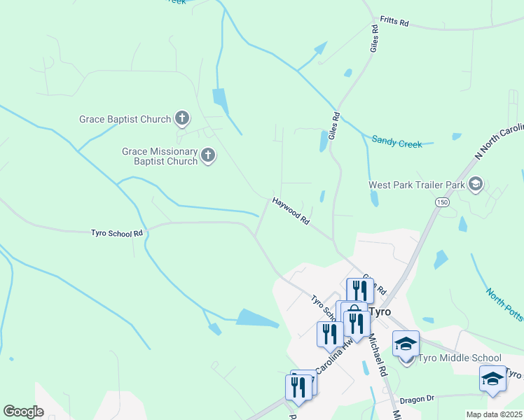 map of restaurants, bars, coffee shops, grocery stores, and more near Haywood Road in Lexington