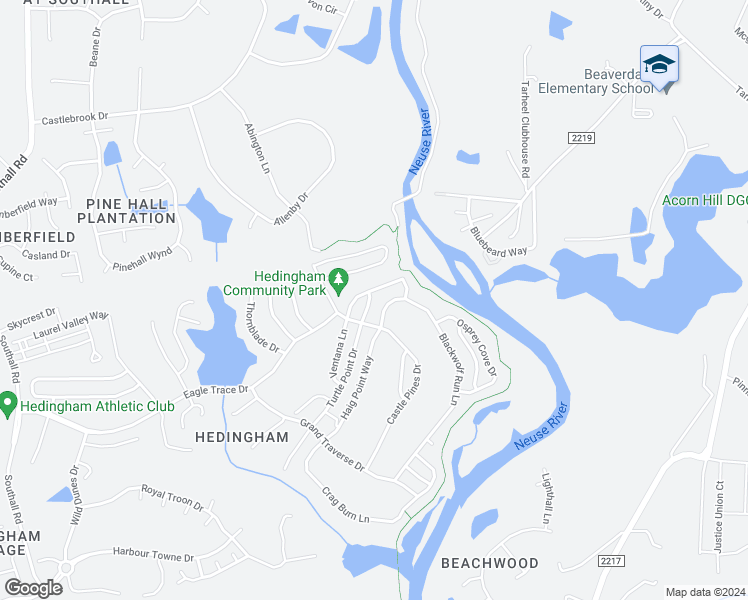 map of restaurants, bars, coffee shops, grocery stores, and more near 2444 Pumpkin Ridge Way in Raleigh