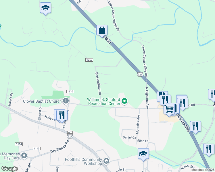 map of restaurants, bars, coffee shops, grocery stores, and more near 3341 Brooks Place in Granite Falls