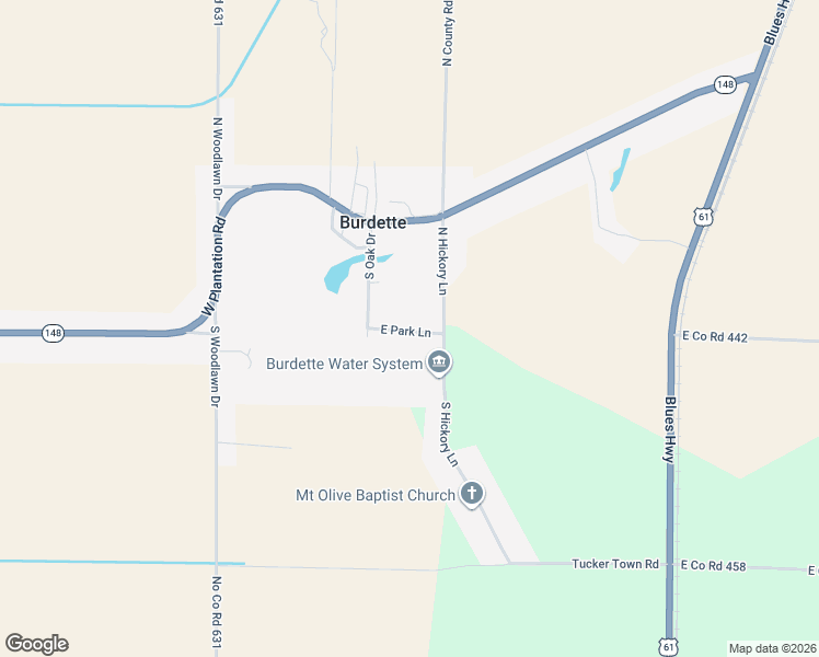 map of restaurants, bars, coffee shops, grocery stores, and more near 142 East Park Lane in Burdette