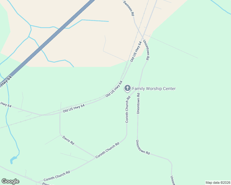 map of restaurants, bars, coffee shops, grocery stores, and more near 2044 Old US Highway 64 in Jamesville