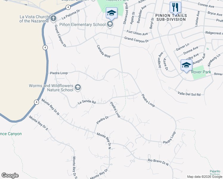 map of restaurants, bars, coffee shops, grocery stores, and more near 125 La Senda Road in White Rock