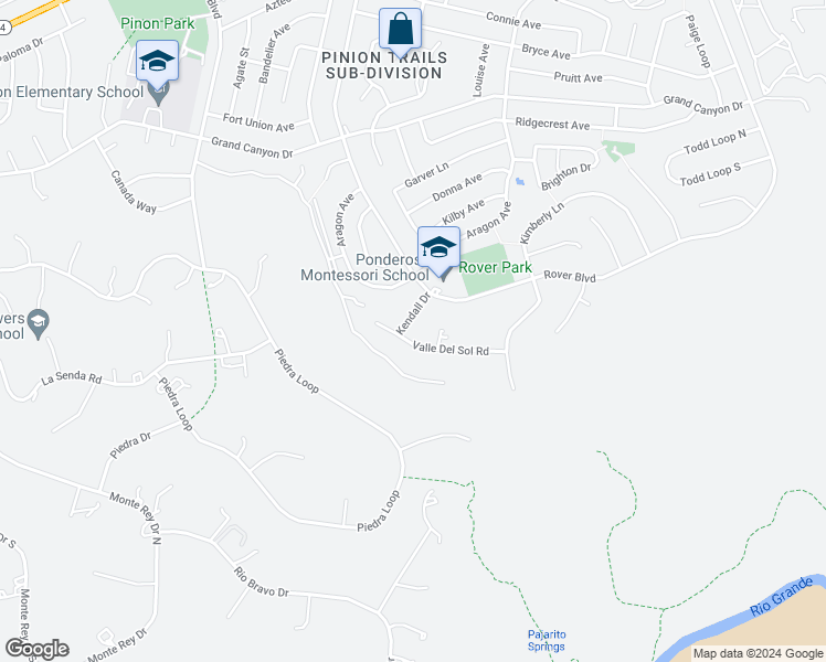 map of restaurants, bars, coffee shops, grocery stores, and more near 330 Valle Del Sol Rd in Los Alamos