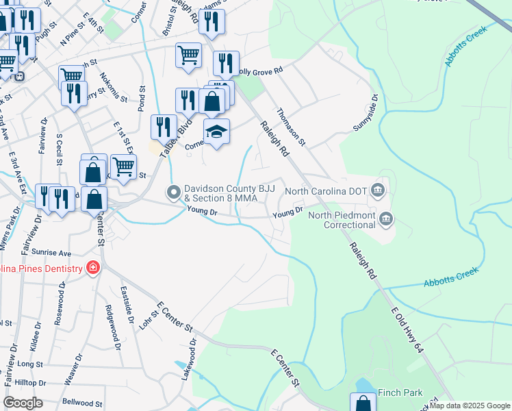 map of restaurants, bars, coffee shops, grocery stores, and more near Annette Drive in Lexington