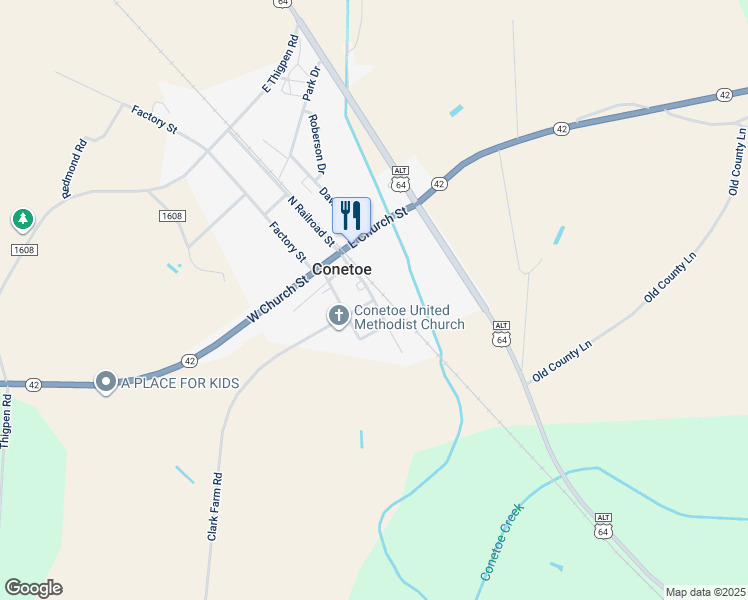 map of restaurants, bars, coffee shops, grocery stores, and more near South Railroad Street in Edgecombe County