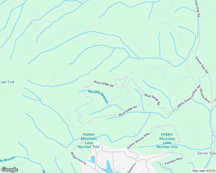 map of restaurants, bars, coffee shops, grocery stores, and more near 1734 Bluff Ridge Road in Sevierville