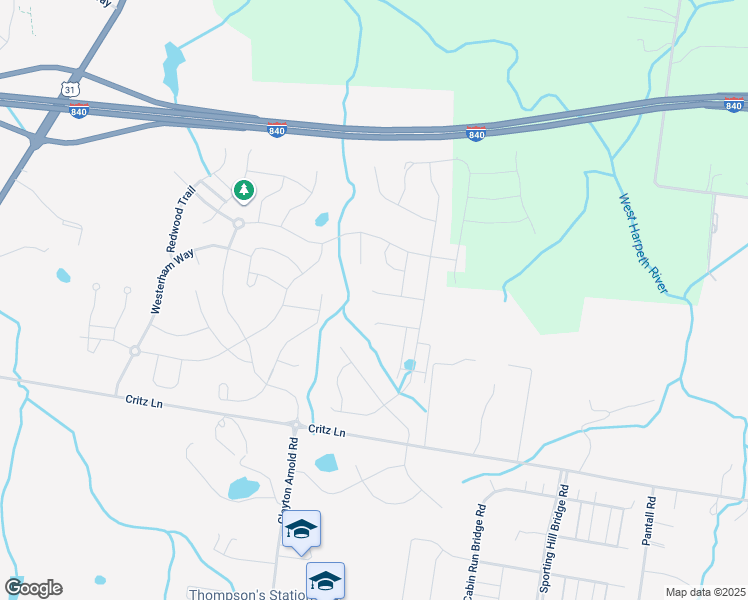 map of restaurants, bars, coffee shops, grocery stores, and more near 2736 Carena Terrace Court in Thompson's Station