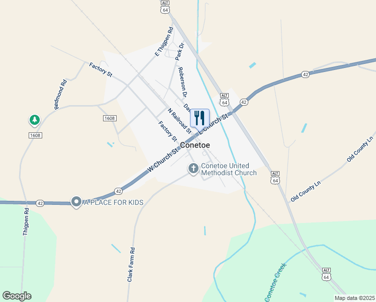 map of restaurants, bars, coffee shops, grocery stores, and more near Louise Street in Leggett
