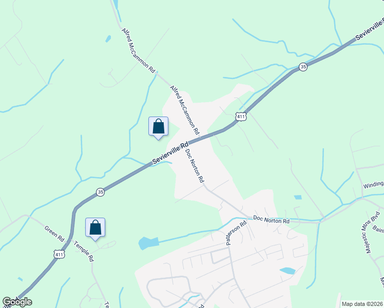 map of restaurants, bars, coffee shops, grocery stores, and more near 111 Doc Norton Road in Maryville