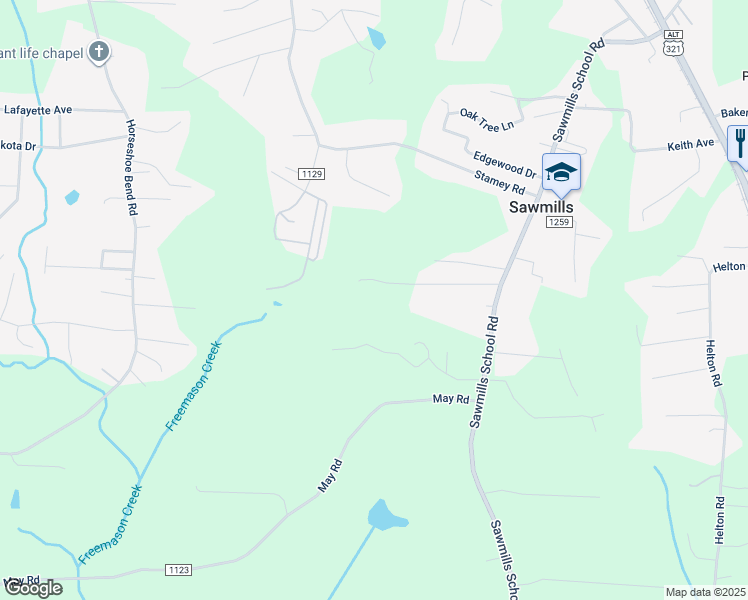 map of restaurants, bars, coffee shops, grocery stores, and more near 2105 White Pine M H P Road in Granite Falls