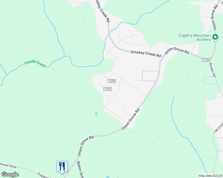 map of restaurants, bars, coffee shops, grocery stores, and more near 2584 Trenton Park in Lenoir