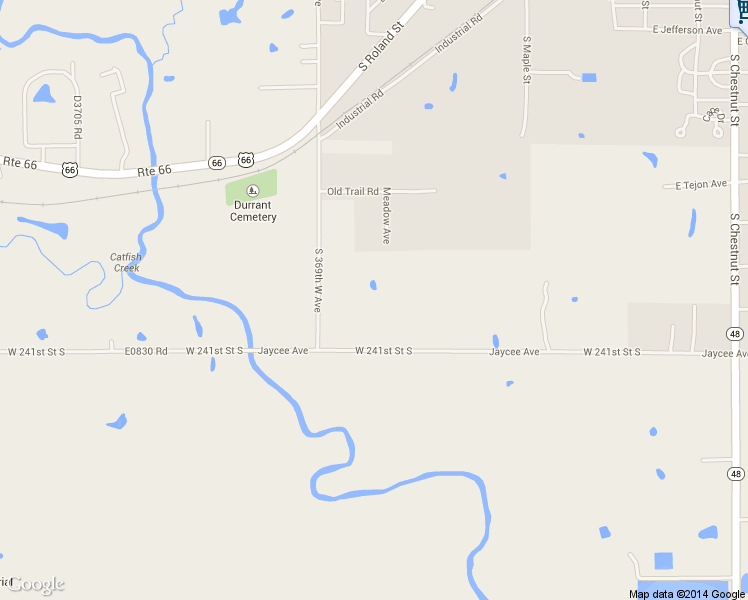 map of restaurants, bars, coffee shops, grocery stores, and more near 23981 South 369th West Avenue in Bristow