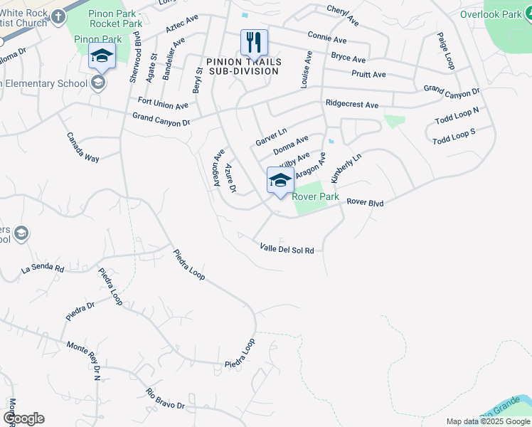 map of restaurants, bars, coffee shops, grocery stores, and more near 303 Rover Boulevard in White Rock