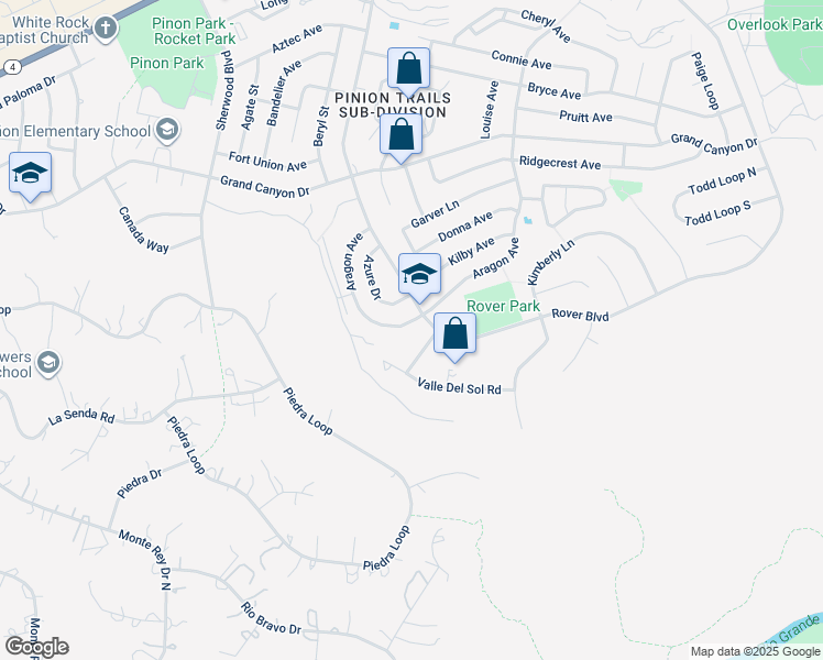 map of restaurants, bars, coffee shops, grocery stores, and more near 303 Rover Boulevard in White Rock