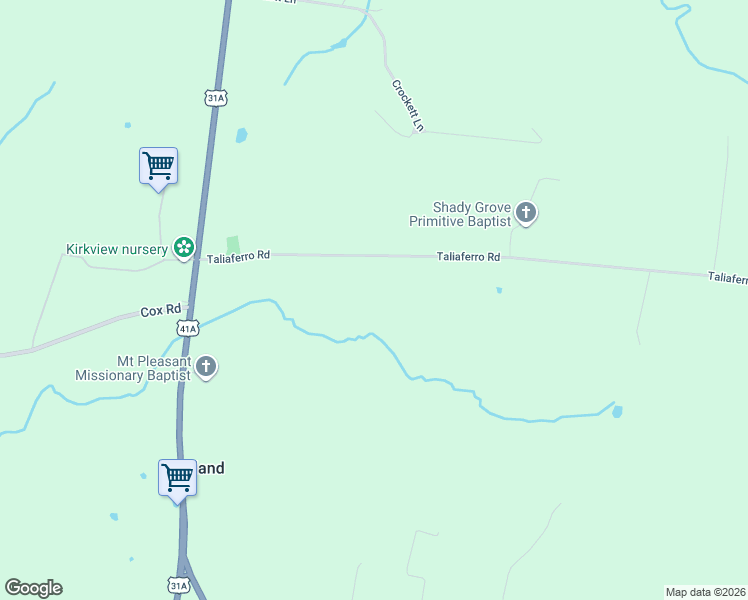 map of restaurants, bars, coffee shops, grocery stores, and more near 8435 Taliaferro Road in Eagleville