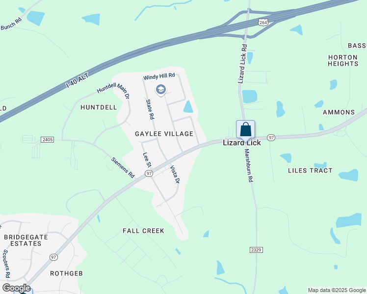 map of restaurants, bars, coffee shops, grocery stores, and more near 2720 North Carolina 97 in Wendell