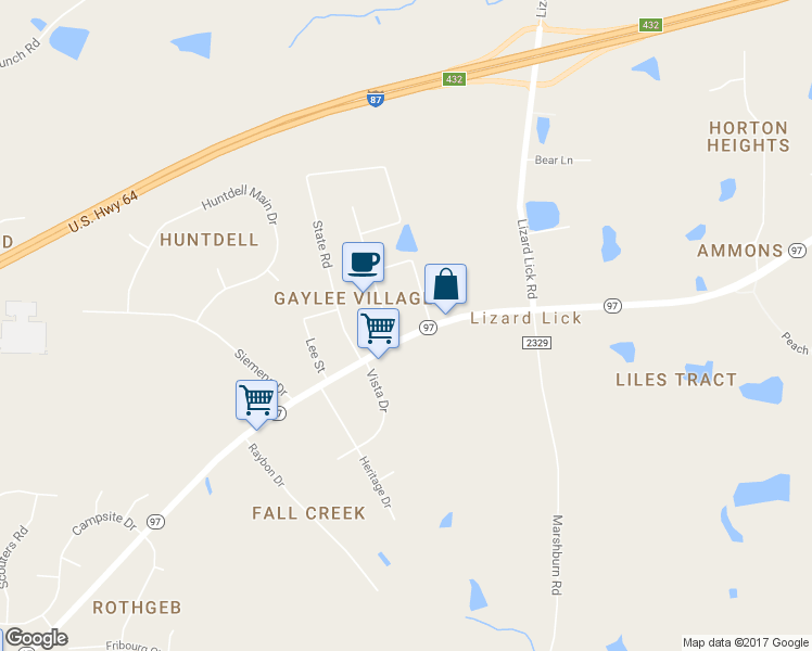 map of restaurants, bars, coffee shops, grocery stores, and more near 2716 North Carolina 97 in Wendell