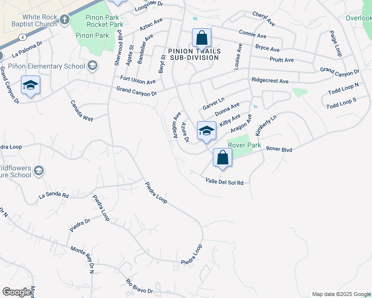 map of restaurants, bars, coffee shops, grocery stores, and more near 115 Azure Drive in White Rock