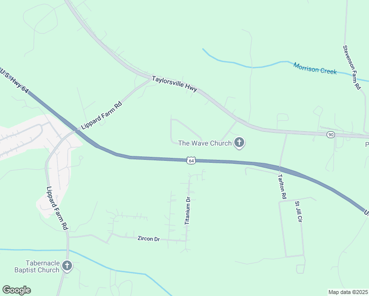 map of restaurants, bars, coffee shops, grocery stores, and more near 177 Village Point Drive in Statesville