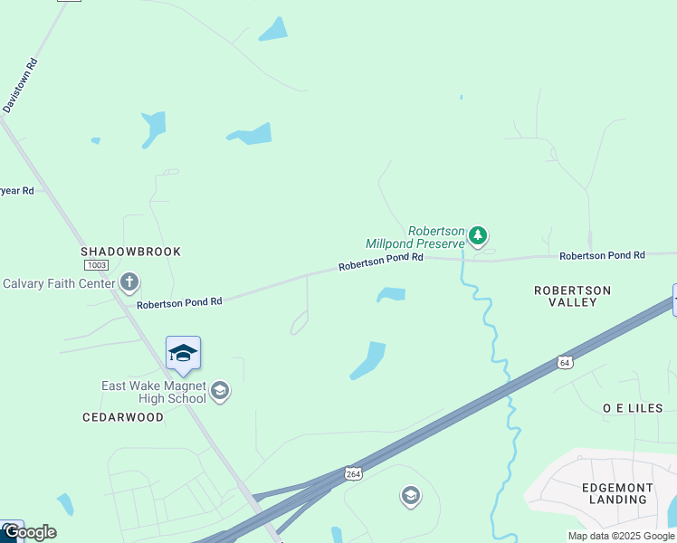 map of restaurants, bars, coffee shops, grocery stores, and more near 6204 Robertson Pond Road in Wendell