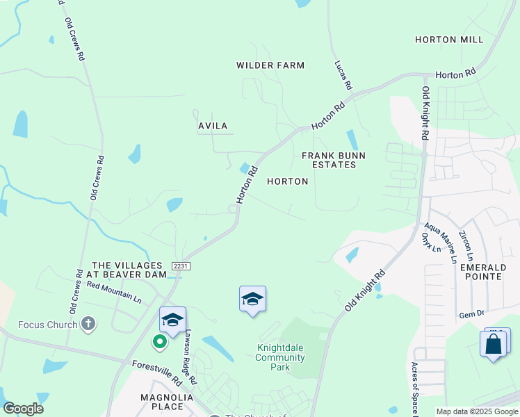 map of restaurants, bars, coffee shops, grocery stores, and more near 1210 Tommies Drive in Knightdale