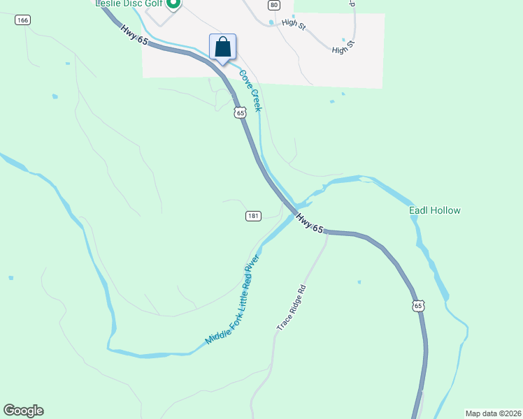 map of restaurants, bars, coffee shops, grocery stores, and more near 213 Camp Lane in Leslie