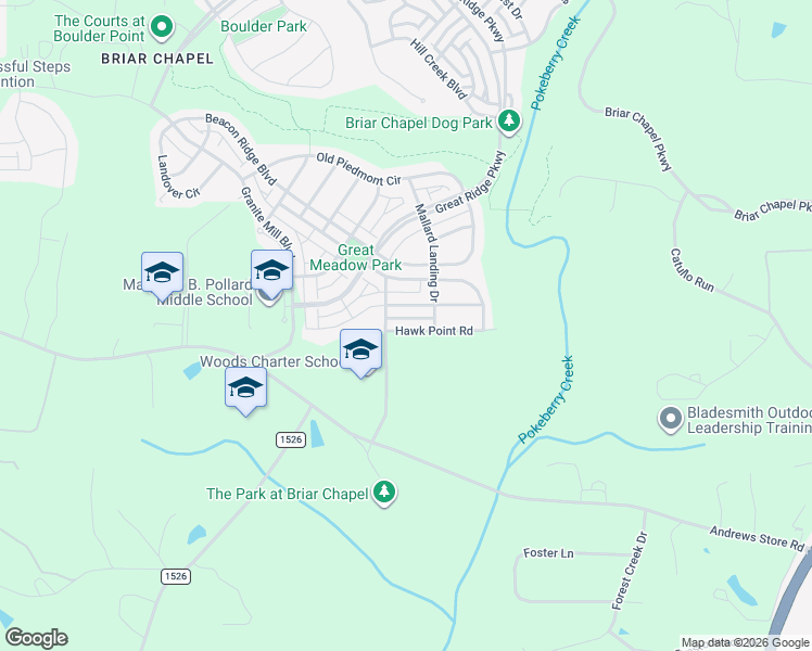 map of restaurants, bars, coffee shops, grocery stores, and more near 282 Quarter Gate Trace in Chapel Hill