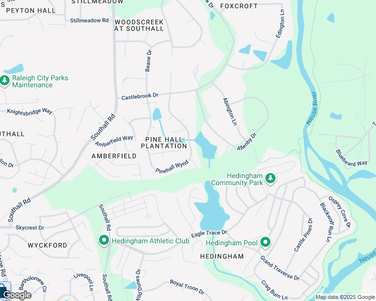 map of restaurants, bars, coffee shops, grocery stores, and more near 5257 Pinehall Wynd in Raleigh
