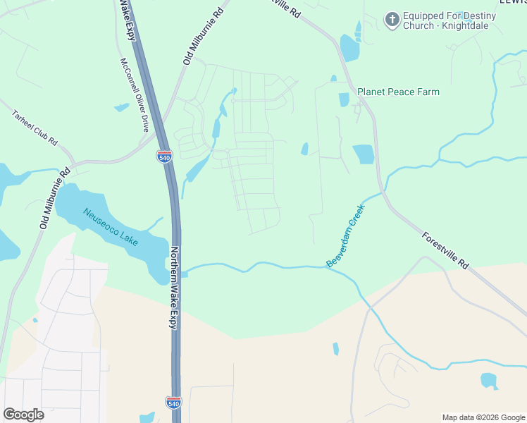 map of restaurants, bars, coffee shops, grocery stores, and more near 6104 Forestville Road in Raleigh