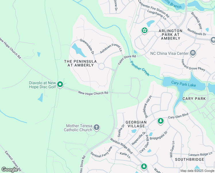 map of restaurants, bars, coffee shops, grocery stores, and more near 148 Keythorpe Lane in Cary