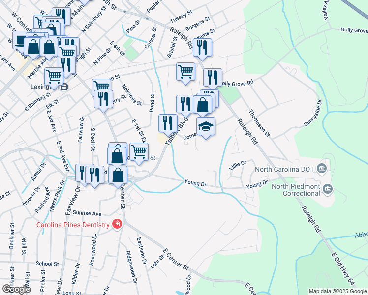 map of restaurants, bars, coffee shops, grocery stores, and more near 17 Cornelia Street in Lexington