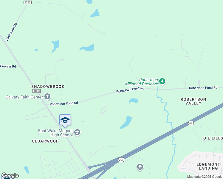 map of restaurants, bars, coffee shops, grocery stores, and more near 6213 Robertson Pond Road in Wendell