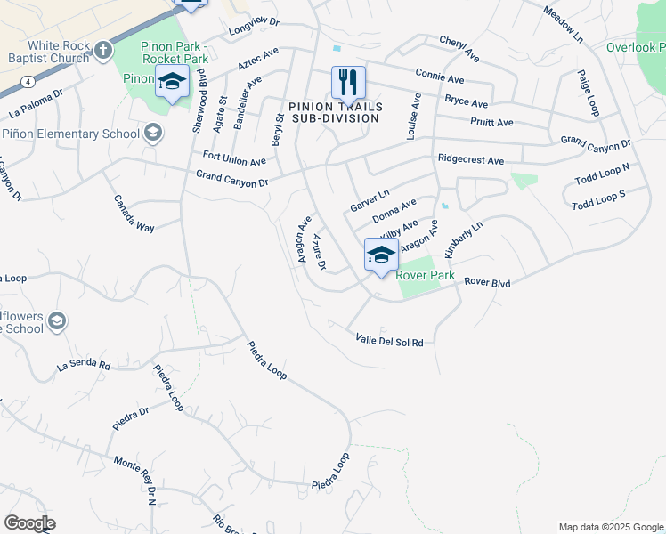 map of restaurants, bars, coffee shops, grocery stores, and more near 115 Azure Drive in White Rock