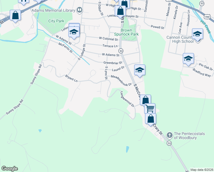 map of restaurants, bars, coffee shops, grocery stores, and more near 80 Tanglewood Drive in Woodbury