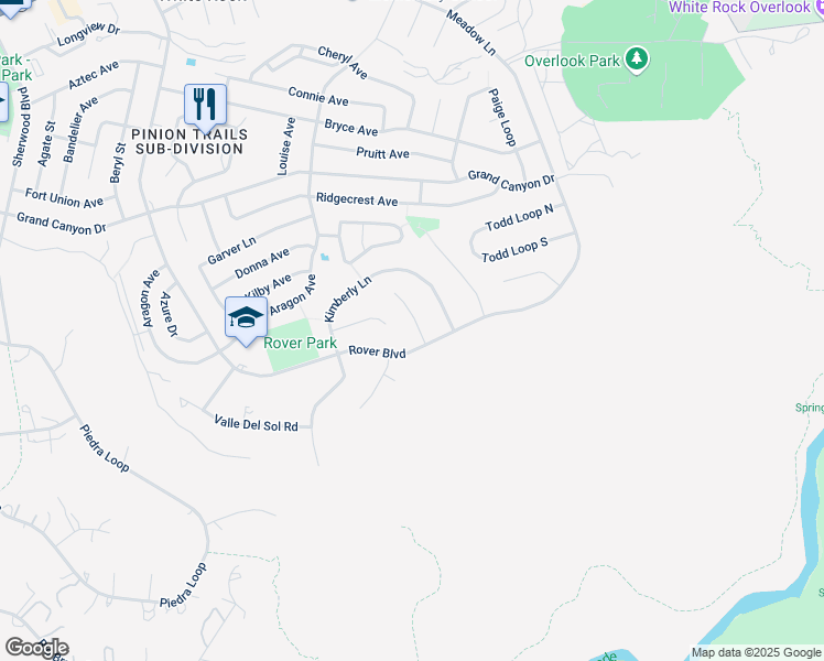map of restaurants, bars, coffee shops, grocery stores, and more near 721 Kris Court in White Rock