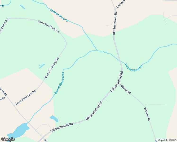 map of restaurants, bars, coffee shops, grocery stores, and more near Old Smithfield Road in Bailey