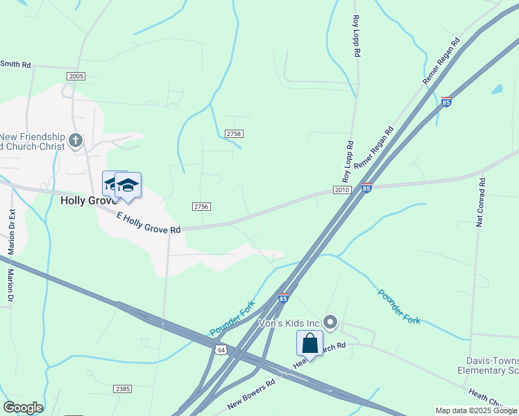 map of restaurants, bars, coffee shops, grocery stores, and more near 2627 East Holly Grove Road in Lexington