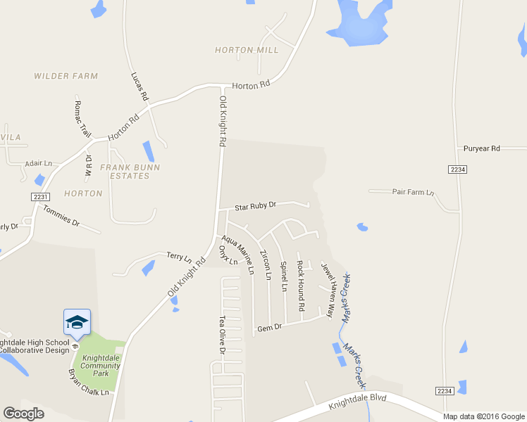 map of restaurants, bars, coffee shops, grocery stores, and more near 415 Star Ruby Drive in Knightdale