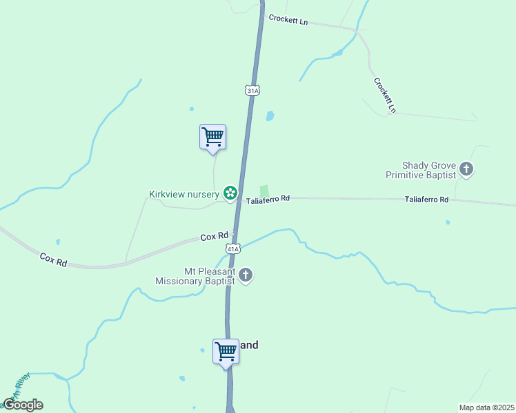map of restaurants, bars, coffee shops, grocery stores, and more near 8407 Taliaferro Rd in Eagleville