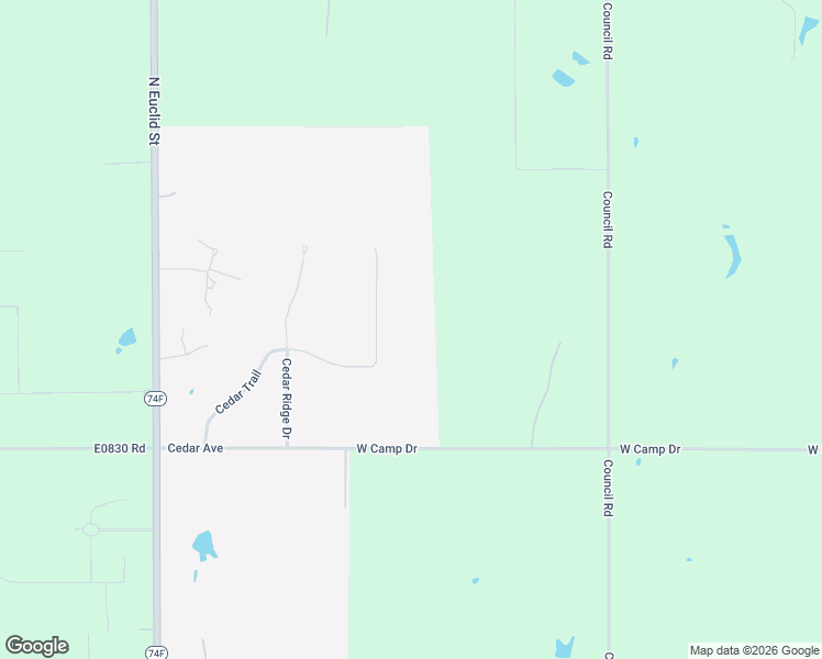 map of restaurants, bars, coffee shops, grocery stores, and more near 1865 Cedar Drive in Guthrie