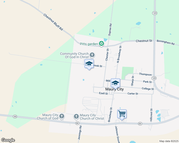 map of restaurants, bars, coffee shops, grocery stores, and more near in Maury City