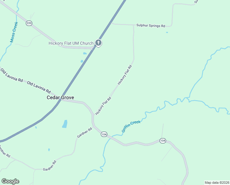 map of restaurants, bars, coffee shops, grocery stores, and more near 780 Hickory Flat Road in Cedar Grove