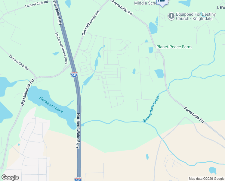 map of restaurants, bars, coffee shops, grocery stores, and more near 6104 Forestville Road in Raleigh