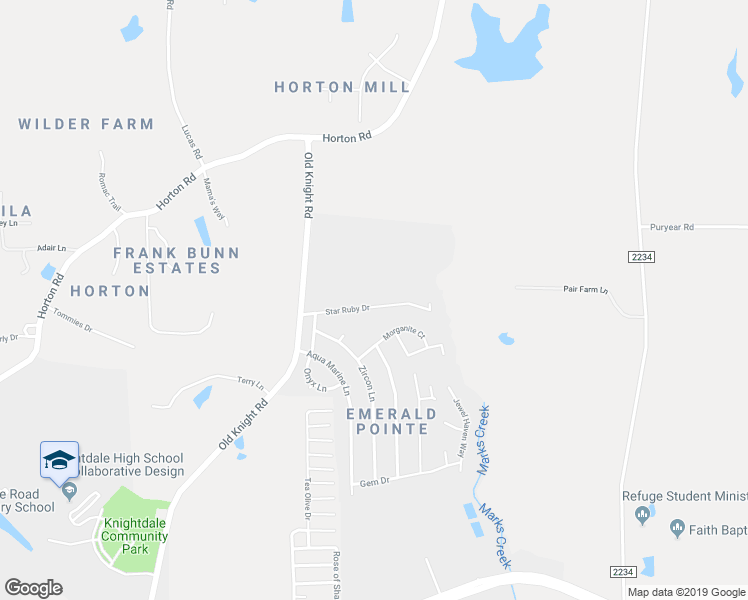 map of restaurants, bars, coffee shops, grocery stores, and more near 410 Star Ruby Drive in Knightdale