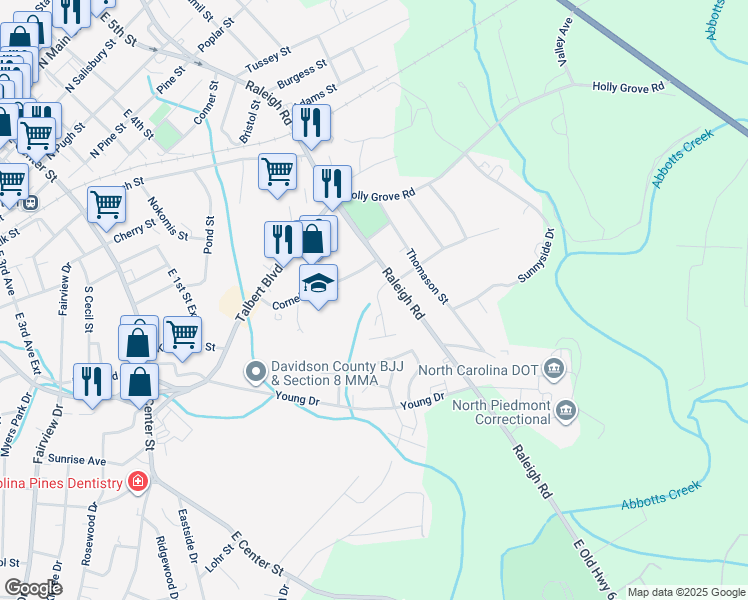 map of restaurants, bars, coffee shops, grocery stores, and more near 6 London Court in Lexington