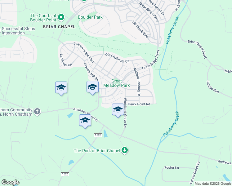 map of restaurants, bars, coffee shops, grocery stores, and more near 11 Quail Place Trail in Chapel Hill